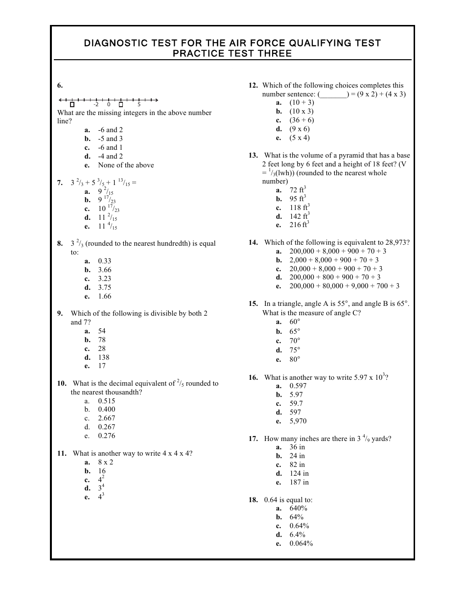 Diagnostic Test for the Air Force Qualifying Test, Page 8