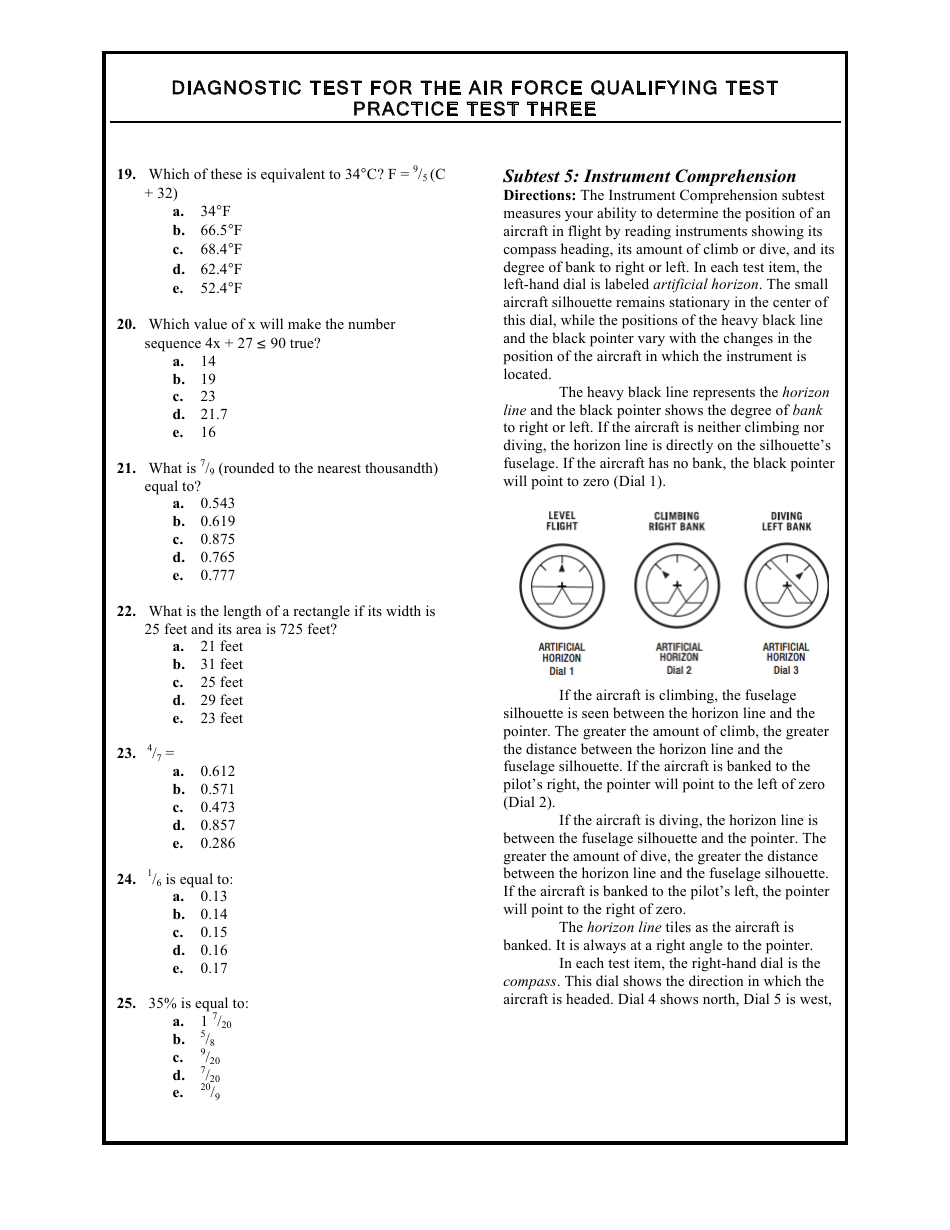 Diagnostic Test for the Air Force Qualifying Test, Page 9