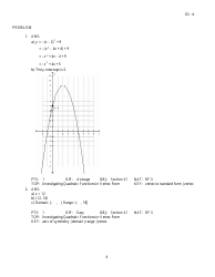 Quadratic Functions Review Worksheet, Page 11