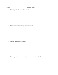 Document preview: Student Feedback Form