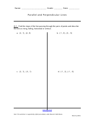 Parallel and Perpendicular Lines Worksheet - Mausmi Jadhav