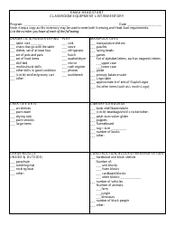 Document preview: Classroom Equipment List/Inventory Template - Emaa Head Start