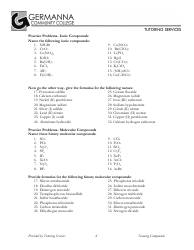 Naming Chemical Compounds Worksheet - Germanna Community College, Page 6