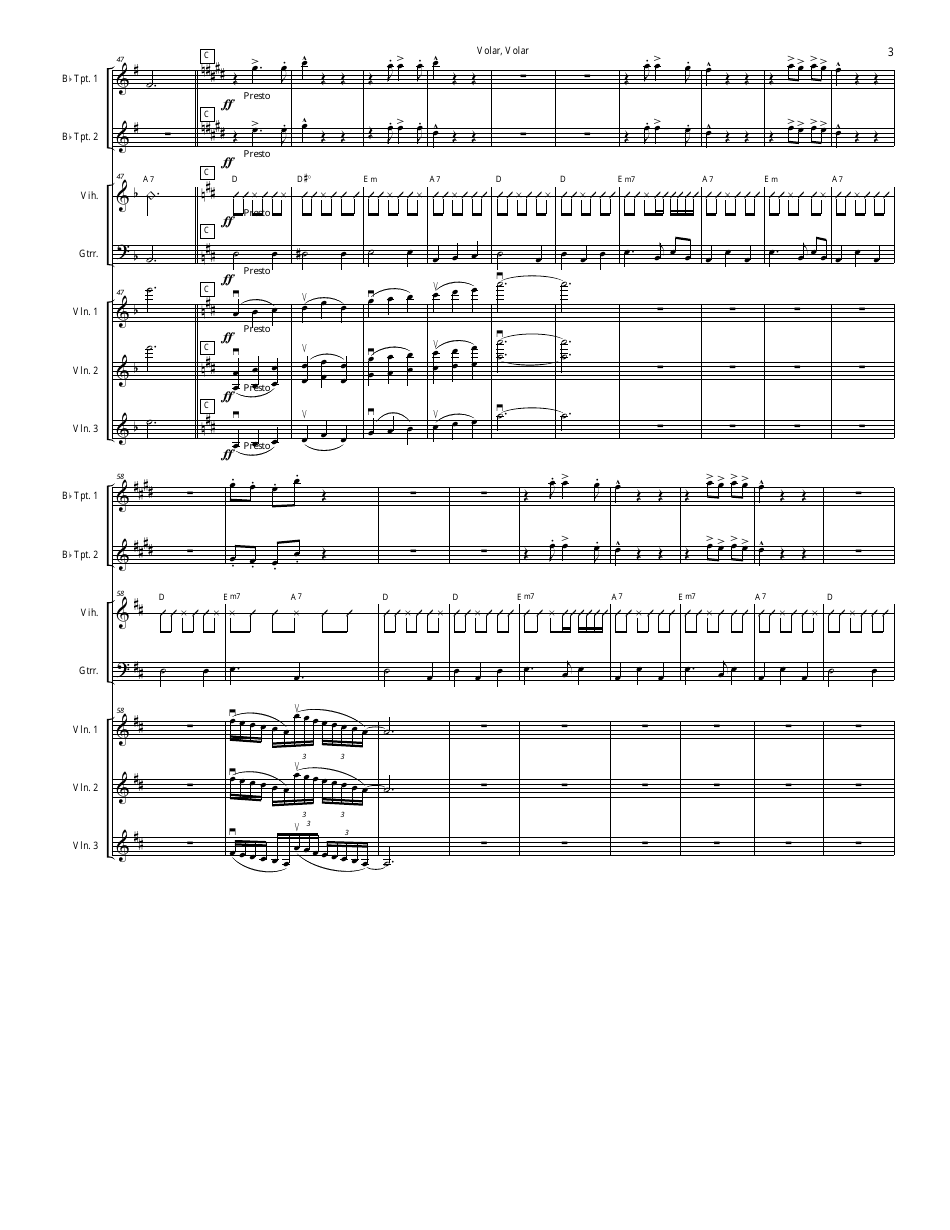 Mariachi Cobre - Volar Volar Sheet Music - Notes, Page 3