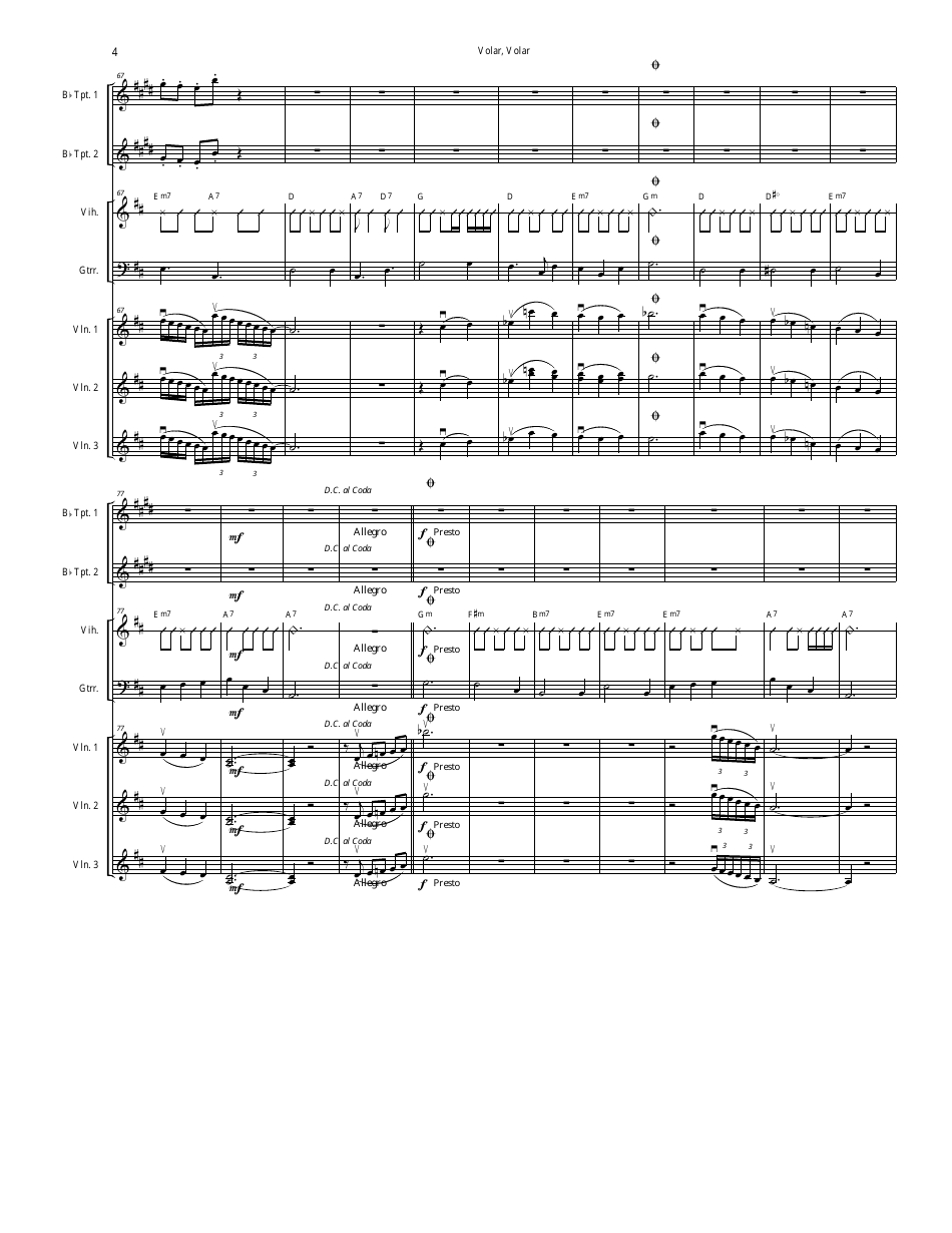Mariachi Cobre - Volar Volar Sheet Music - Notes, Page 4