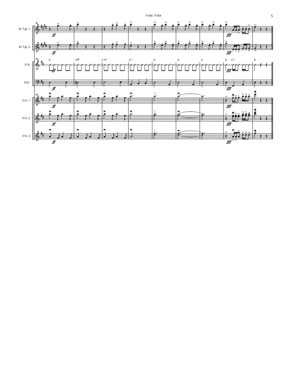 Mariachi Cobre - Volar Volar Sheet Music - Notes, Page 5