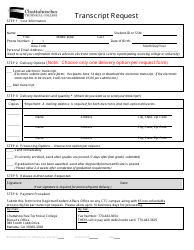 Document preview: Transcript Request Form - Chattahoochee Technical College