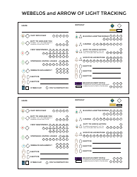 Document preview: Webelos and Arrow of Light Tracking Sheet Template