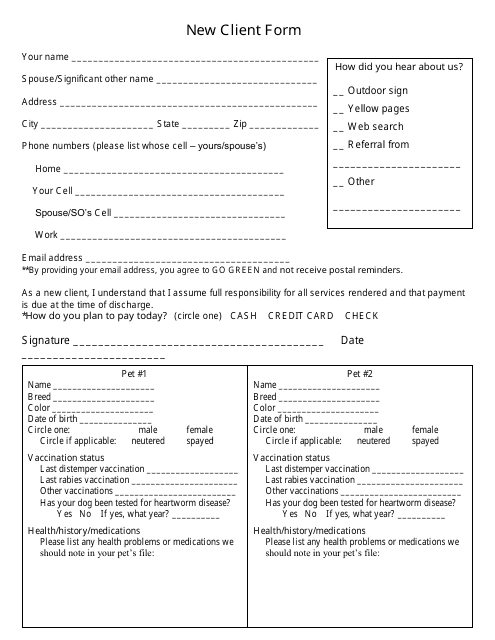 New Client Form