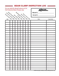 Beam Clamp Inspection Log Template - Oz Lifting Productcs Download ...