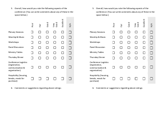 Religious Conference Evaluation Form - Center for Indian Ministries (Cim), Page 2