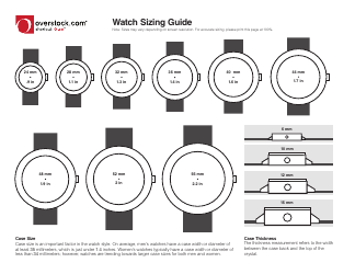 Watch Sizing Chart - Overstock Download Printable PDF | Templateroller