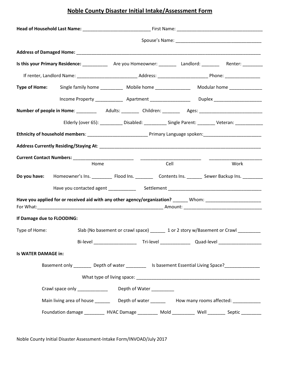 Intake Assessment Form Fill Out And Sign Printable Pdf Template Signnow 