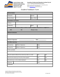 Document preview: Student Feedback Form - Australian Professional Education Institute - Australia