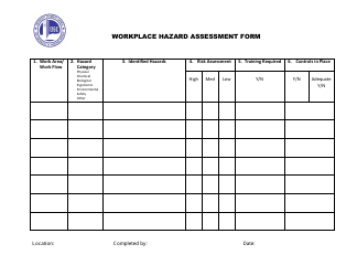Workplace Hazard Assessment Form - Usc - Ontario, Canada