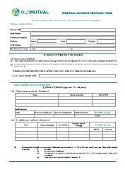 Document preview: Personal Accident Proposal Form - Old Mutual