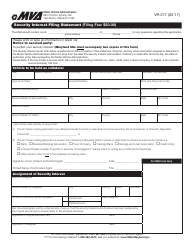 Document preview: Form VR-217 Security Interest Filing Statement - Maryland