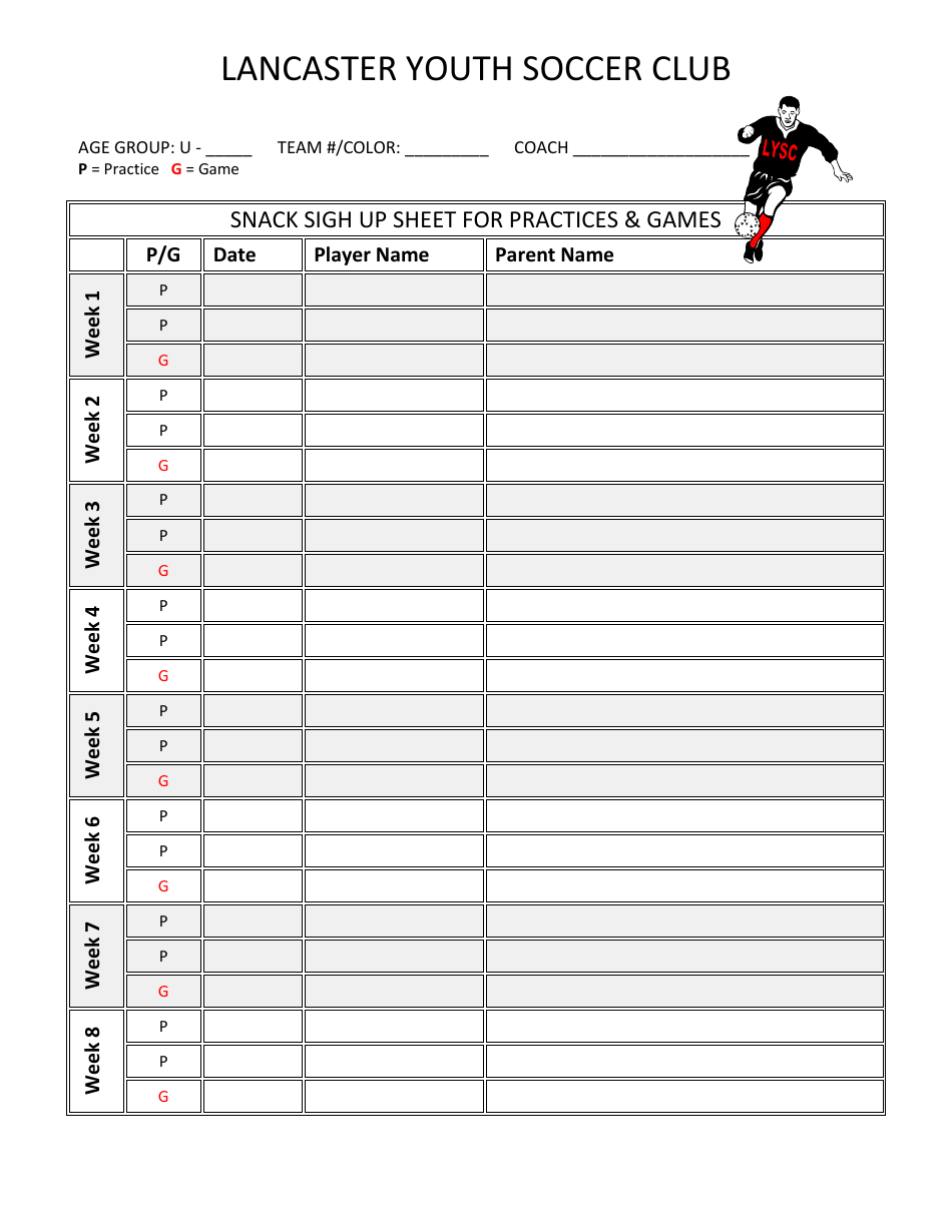 Lancaster, Lancashire United Kingdom Snack Sign-Up Sheet Templates ...