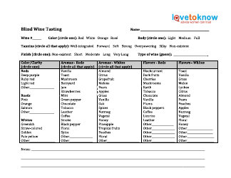Document preview: Blind Wine Tasting Sheet - Love to Know