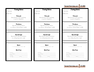 Document preview: Wine Tasting Score Sheets - 3 Per Page