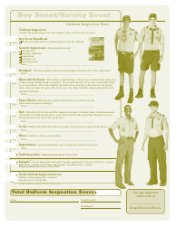 Document preview: Boy Scout/Varsity Scout Uniform Inspection Sheet - Boy Scouts of America - Texas