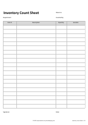 Document preview: Inventory Count Sheet Template - V 1.0