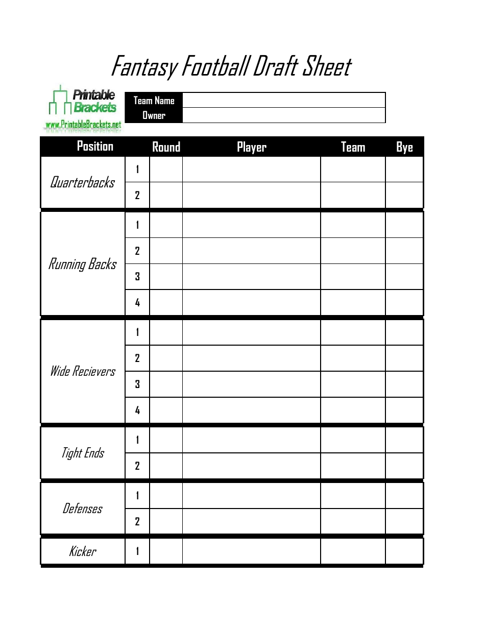 2019 fantasy football draft cheat sheet printable