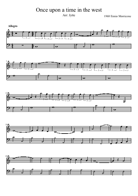Ennio Morricone - Once Upon a Time in the West Piano Sheet Music
