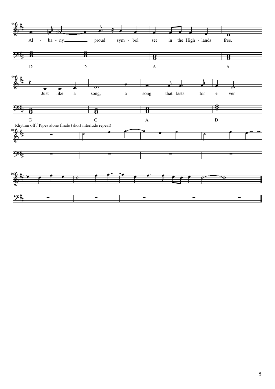 Roger Whittaker - Albany Piano Sheet Music, Page 5