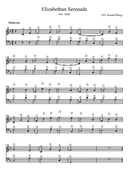 Ronald Binge - Elizabethan Serenade Sheet Music