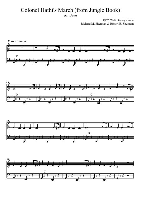 Colonel Hathi's March Sheet Music Preview Image