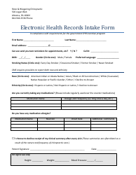 Document preview: Electronic Health Records Intake Form - Rizzo & Wiegering Chiropractic
