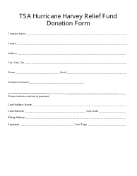 Document preview: Donation Form - Tsa Hurricane Harvey Relief Fund