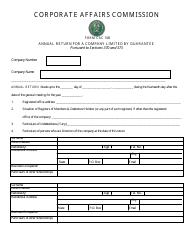Form CAC10b Annual Return for a Company Limited by Guarantee - Nigeria