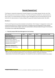 Document preview: Financial Proposal Form