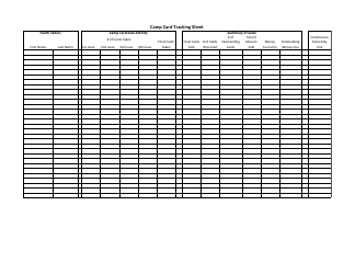 Document preview: Camp Card Tracking Sheet Template