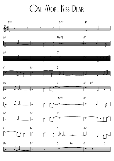 One More Kiss Sheet Music Preview