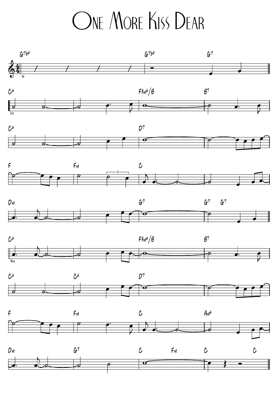 One More Kiss Sheet Music Preview