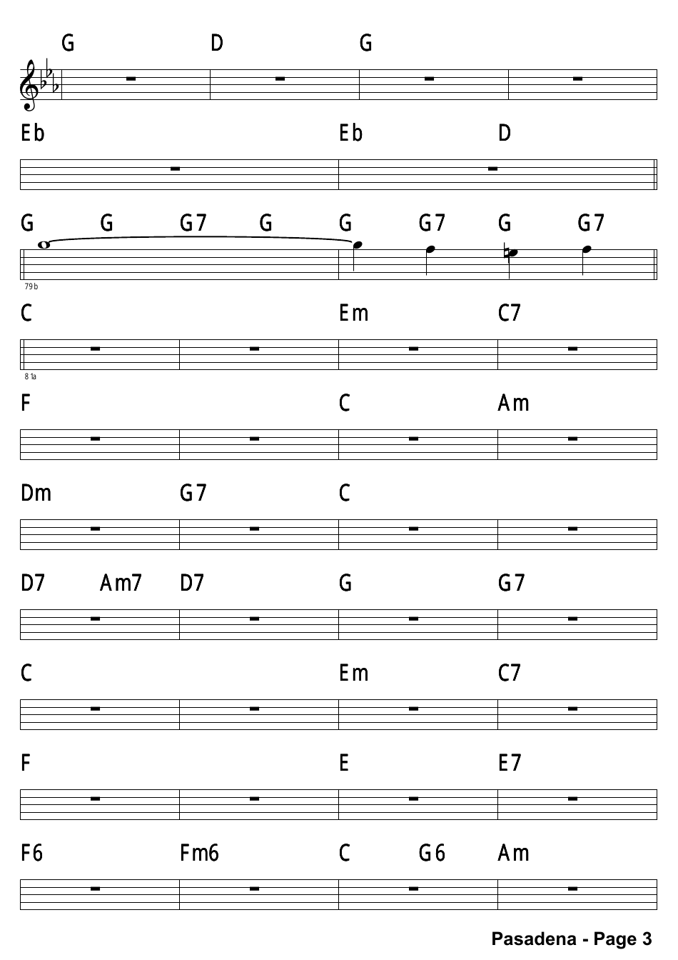 Pasadena Alto Sax Sheet Music, Page 3