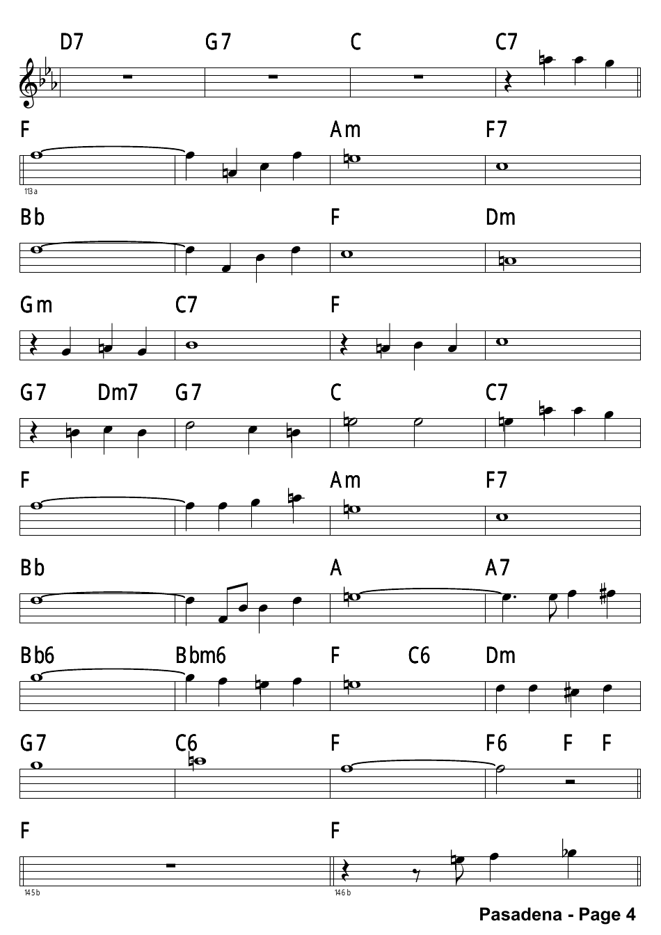 Pasadena Alto Sax Sheet Music, Page 4