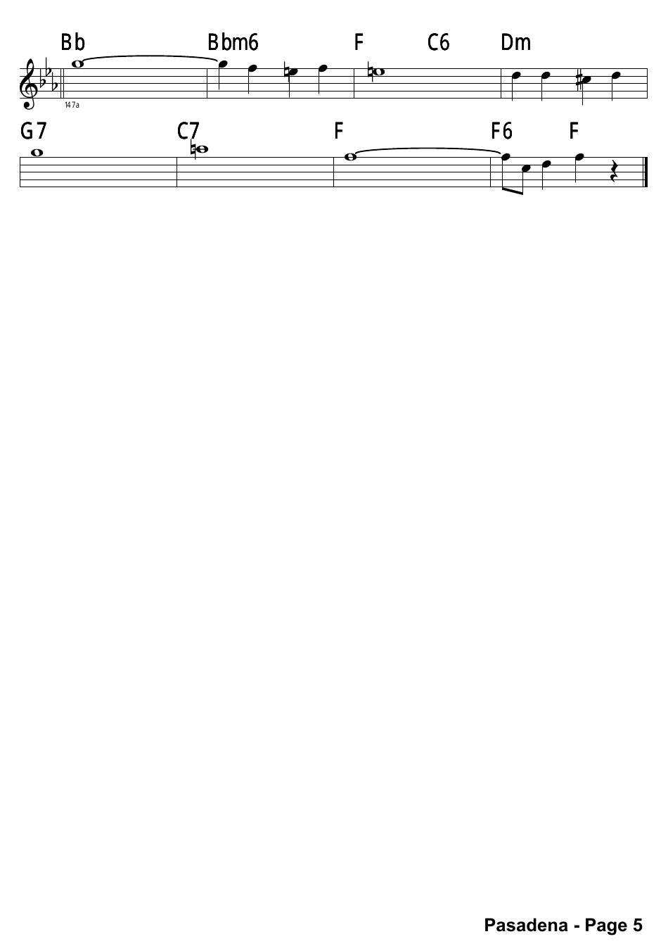 Pasadena Alto Sax Sheet Music, Page 5