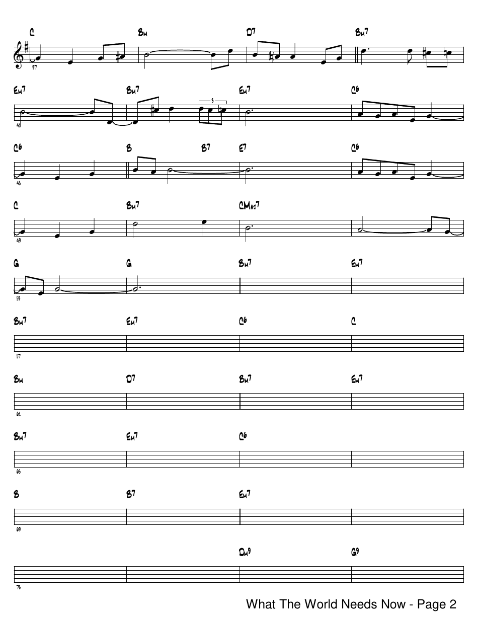 What the World Needs Now Sheet Music, Page 2