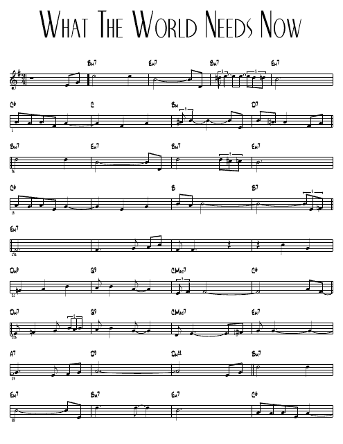 What the World Needs Now Sheet Music Preview