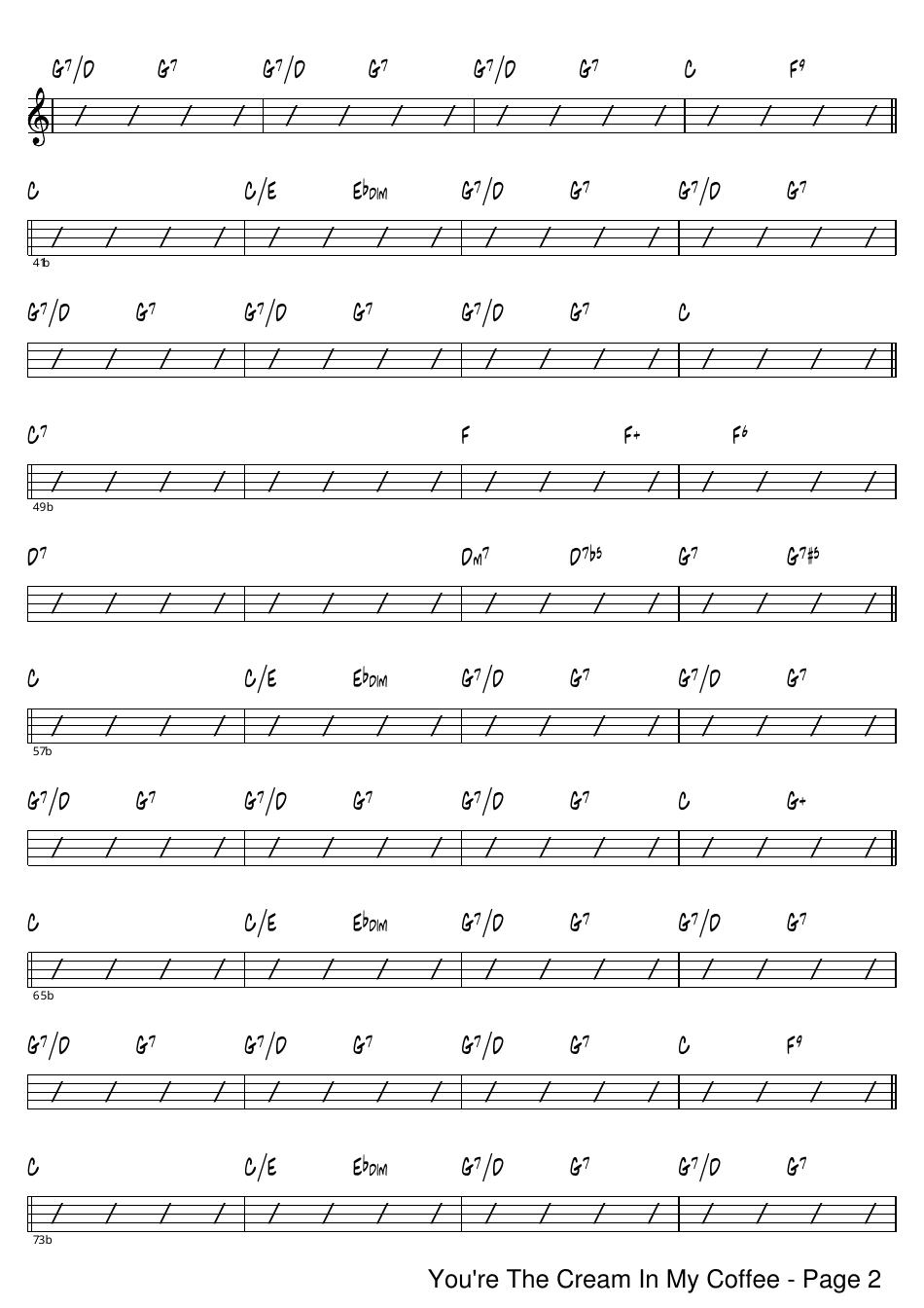 Youre The Cream In My Coffee Sheet Music Download Printable Pdf Templateroller 