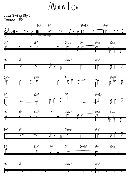 Moon Love (Jazz Swing Style) Sheet Music