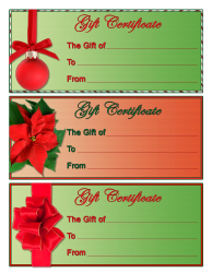 Document preview: Christmas Gift Certificate Templates