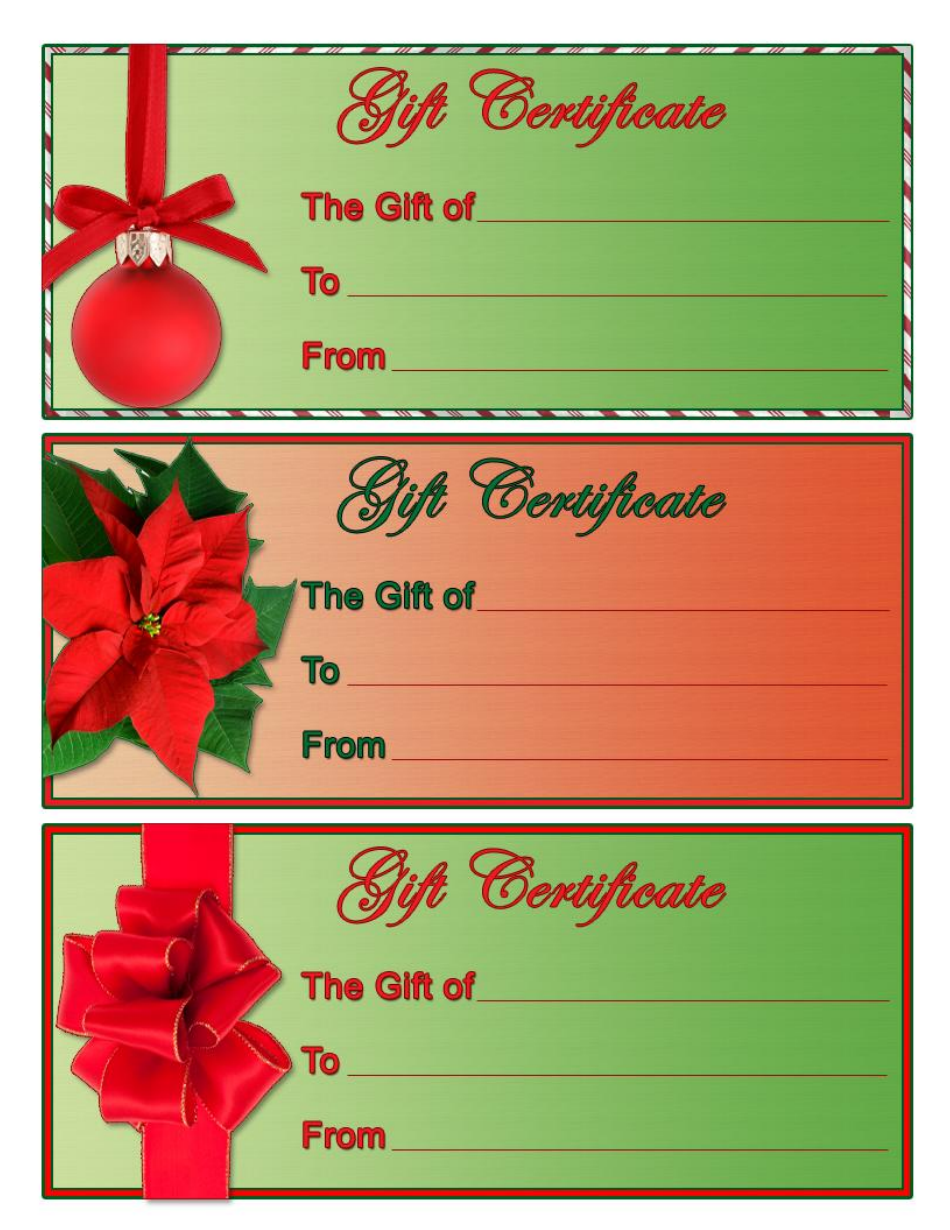 Christmas Gift Certificate Templates Download Fillable PDF In Fillable Gift Certificate Template Free