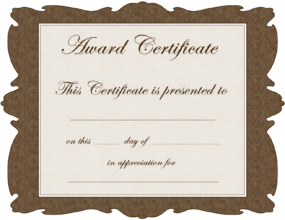 Brown Award Certificate Template