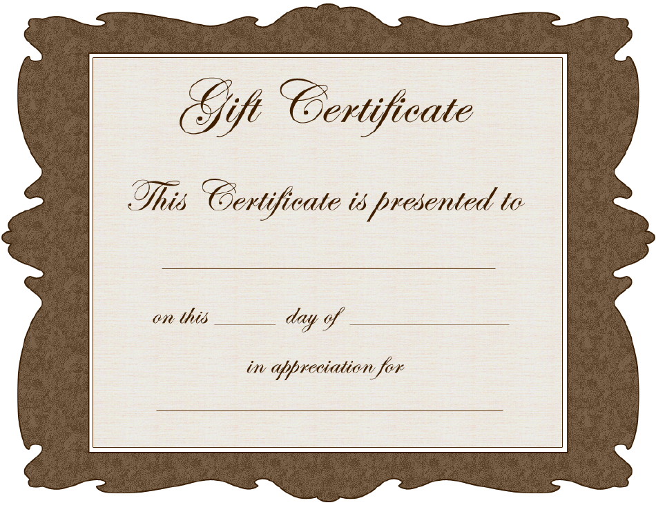 Brown Gift Certificate Template Image Preview