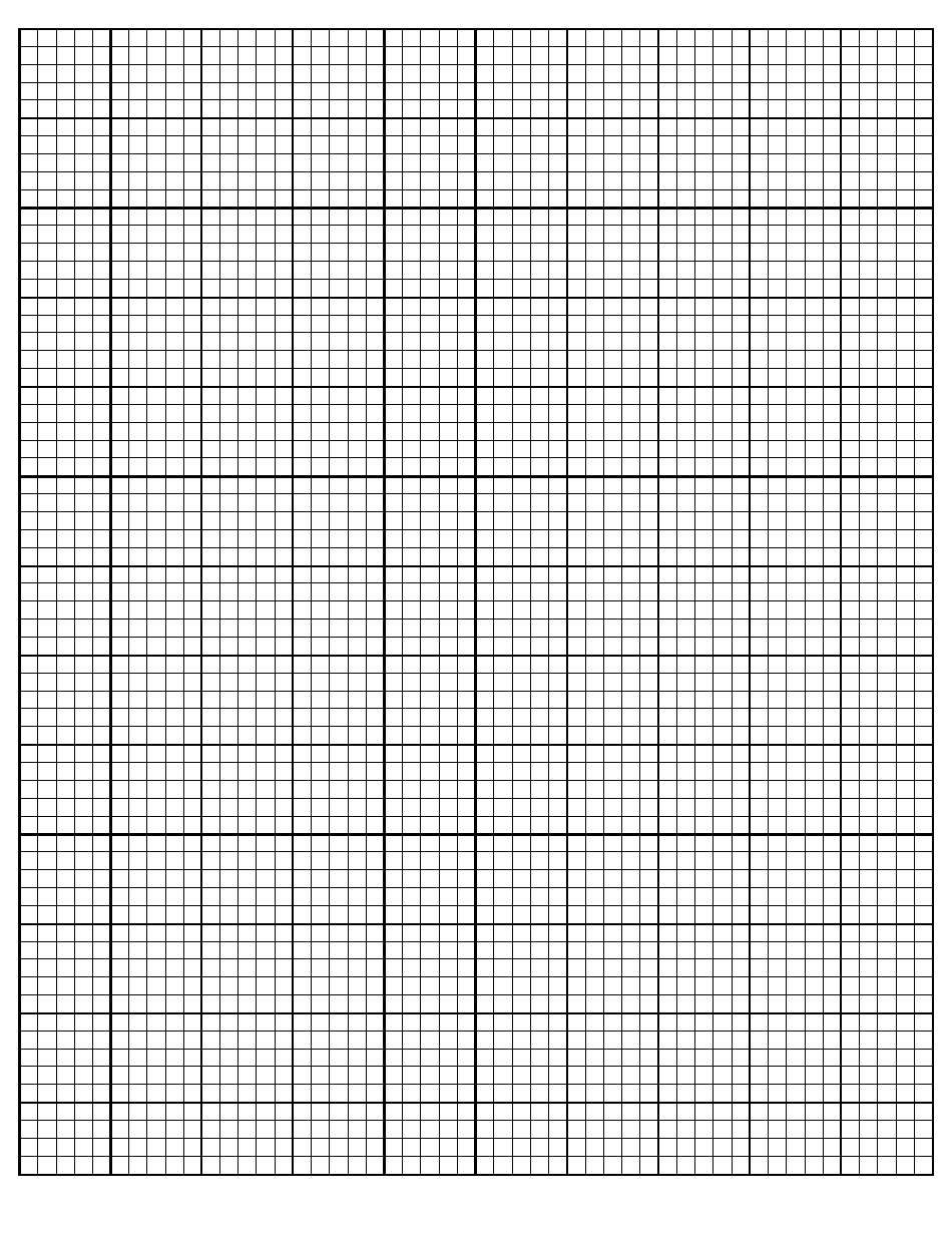 Black Cross-stitch 4 Lines Per Division Graph Paper Template